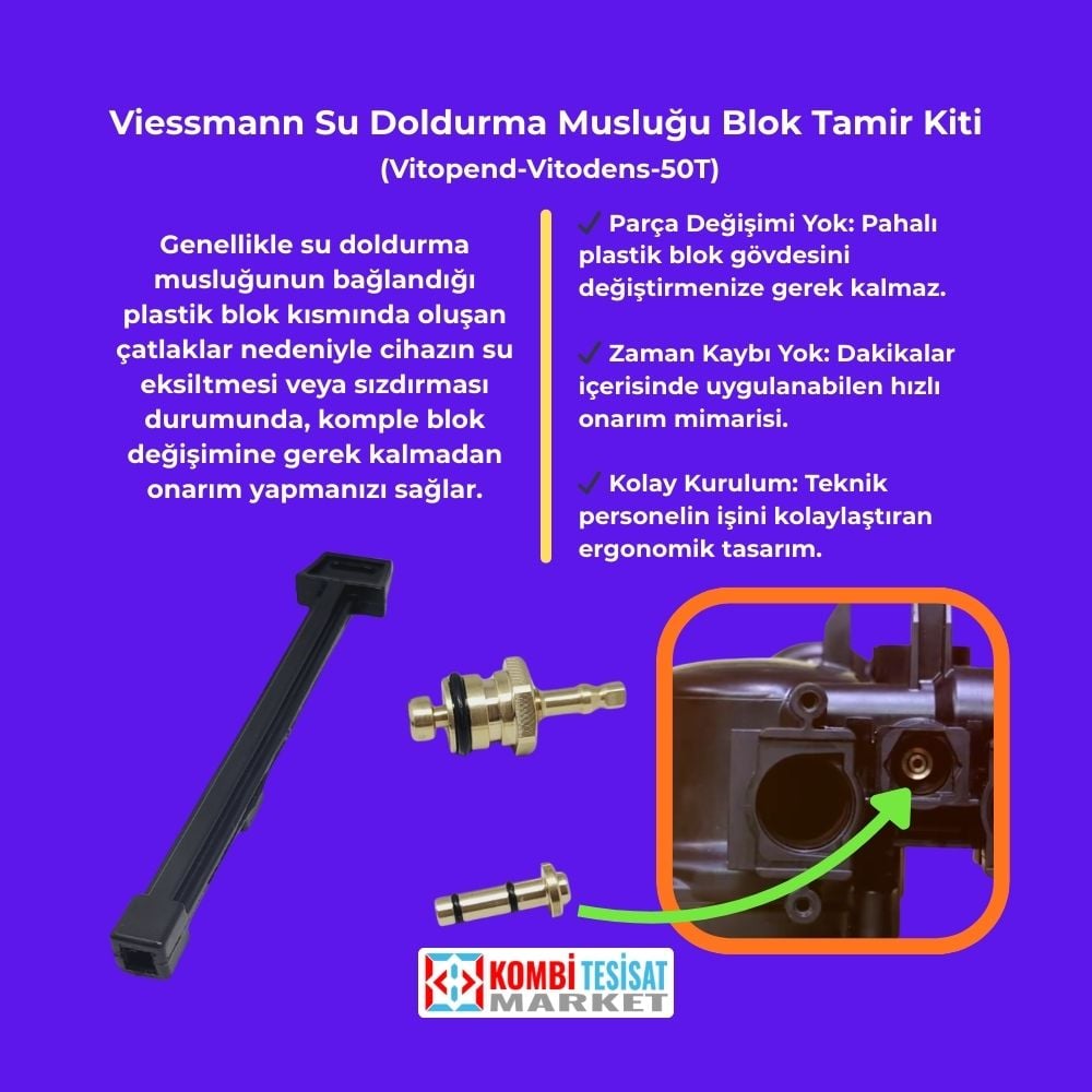 Viessmann Su Doldurma Musluğu Blok Tamir Kiti (Vitopend-Vitodens-50T)