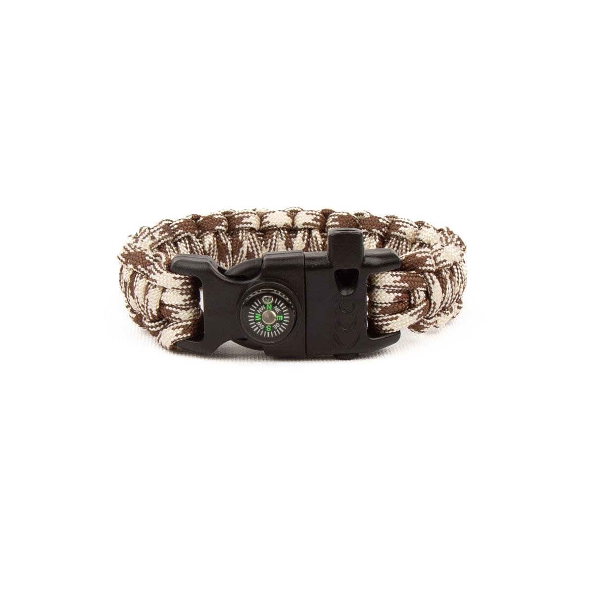Paracord Hayatta Kalma Bilekliği - Kahve Bej Kamuflaj