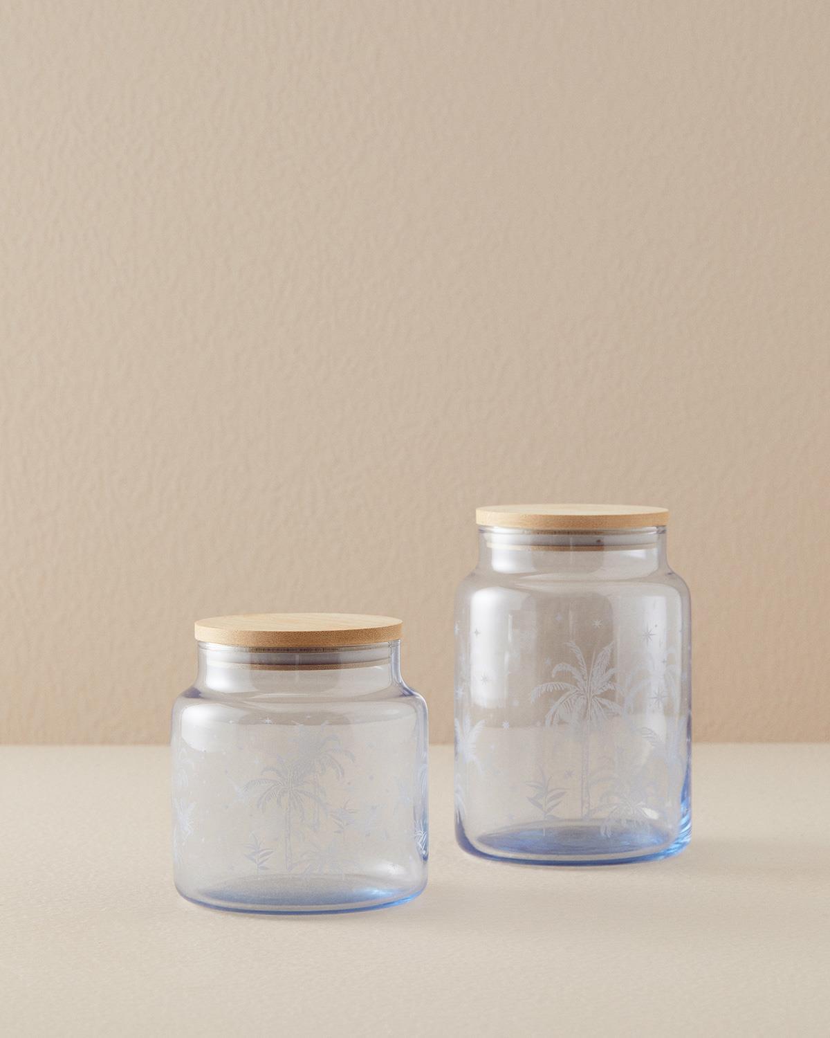 Borcan depozitare cu capac, Palm, sticlă, 635 ml, transparent