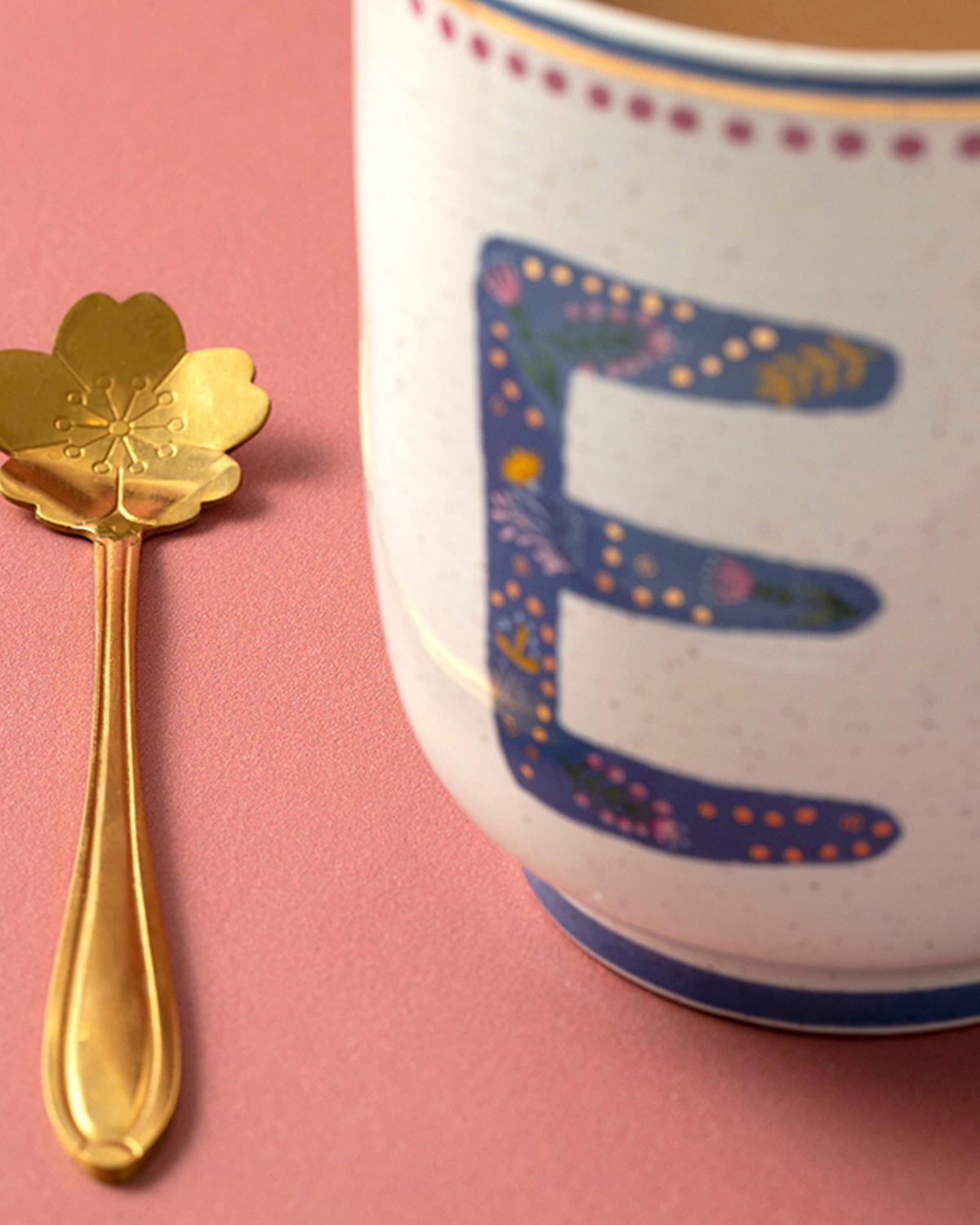 Letter E Stoneware Cup 500 ml Colorful