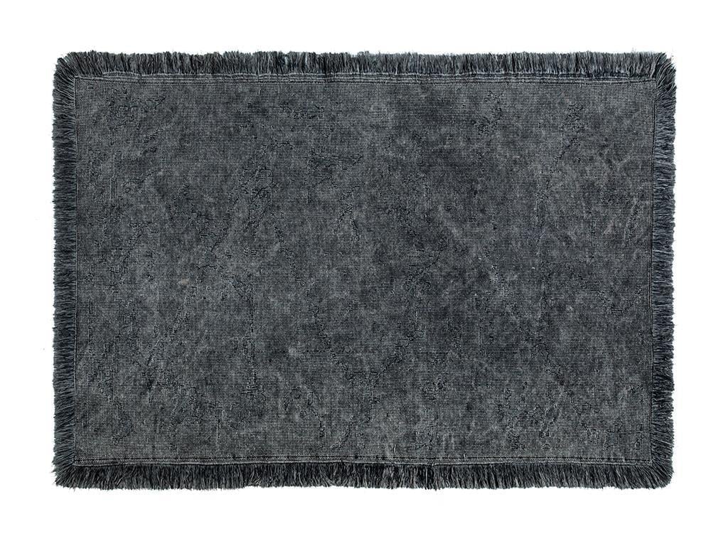 Covor țesut, Fringe, 120x180 cm, bumbac, bleumarin