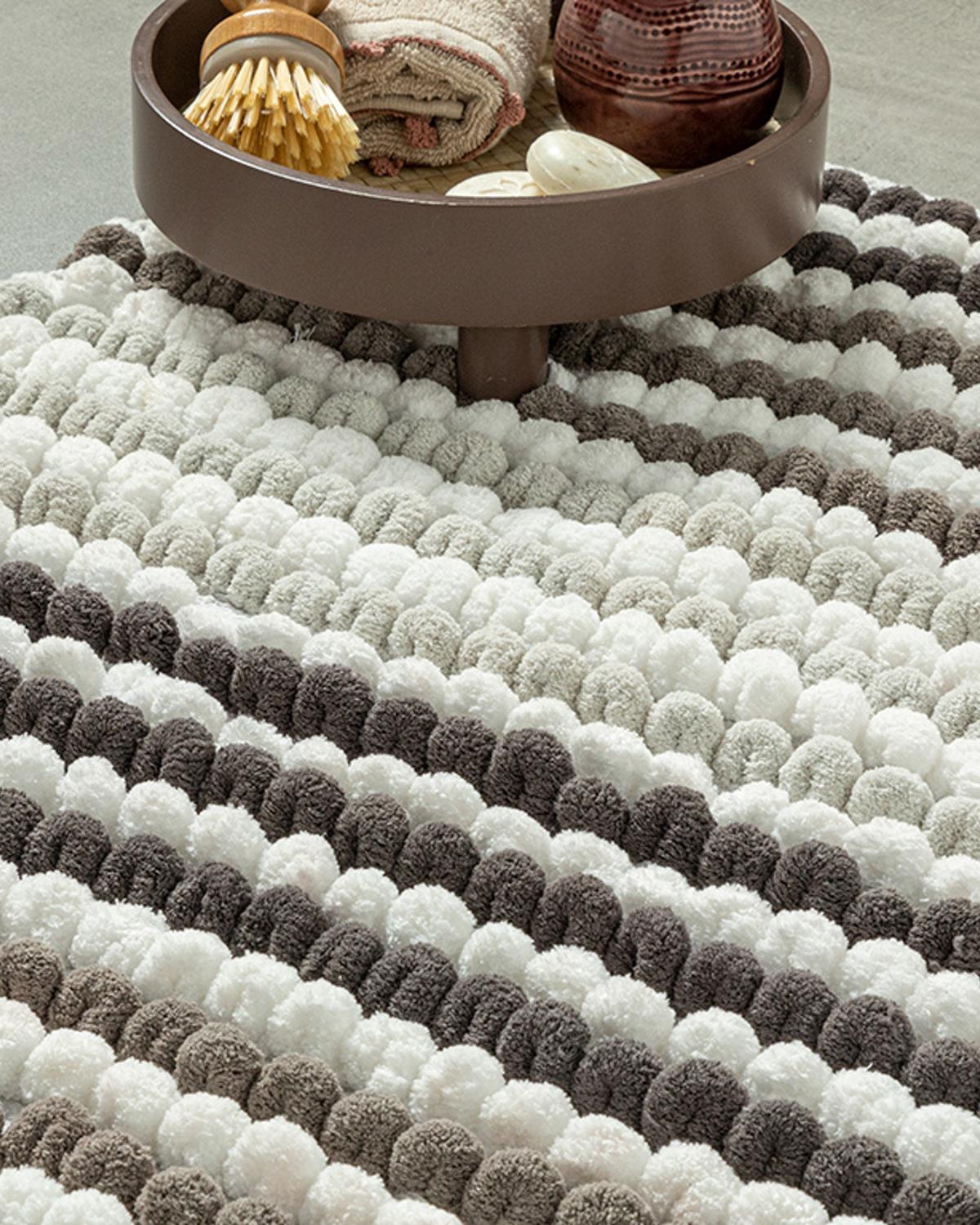 Balls Cotton Polyester Bathroom Mat 60x90 cm Anthracite - Dark Gray - Light
