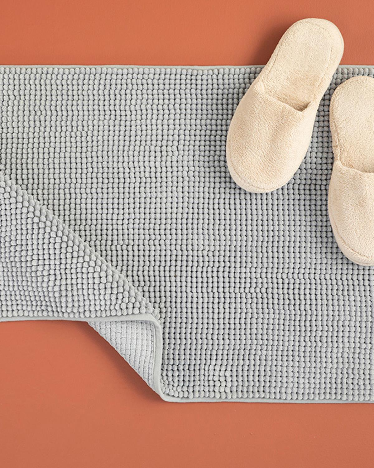 Paige Polyestere Shaggy Bathroom Mat 50x80 cm Gray