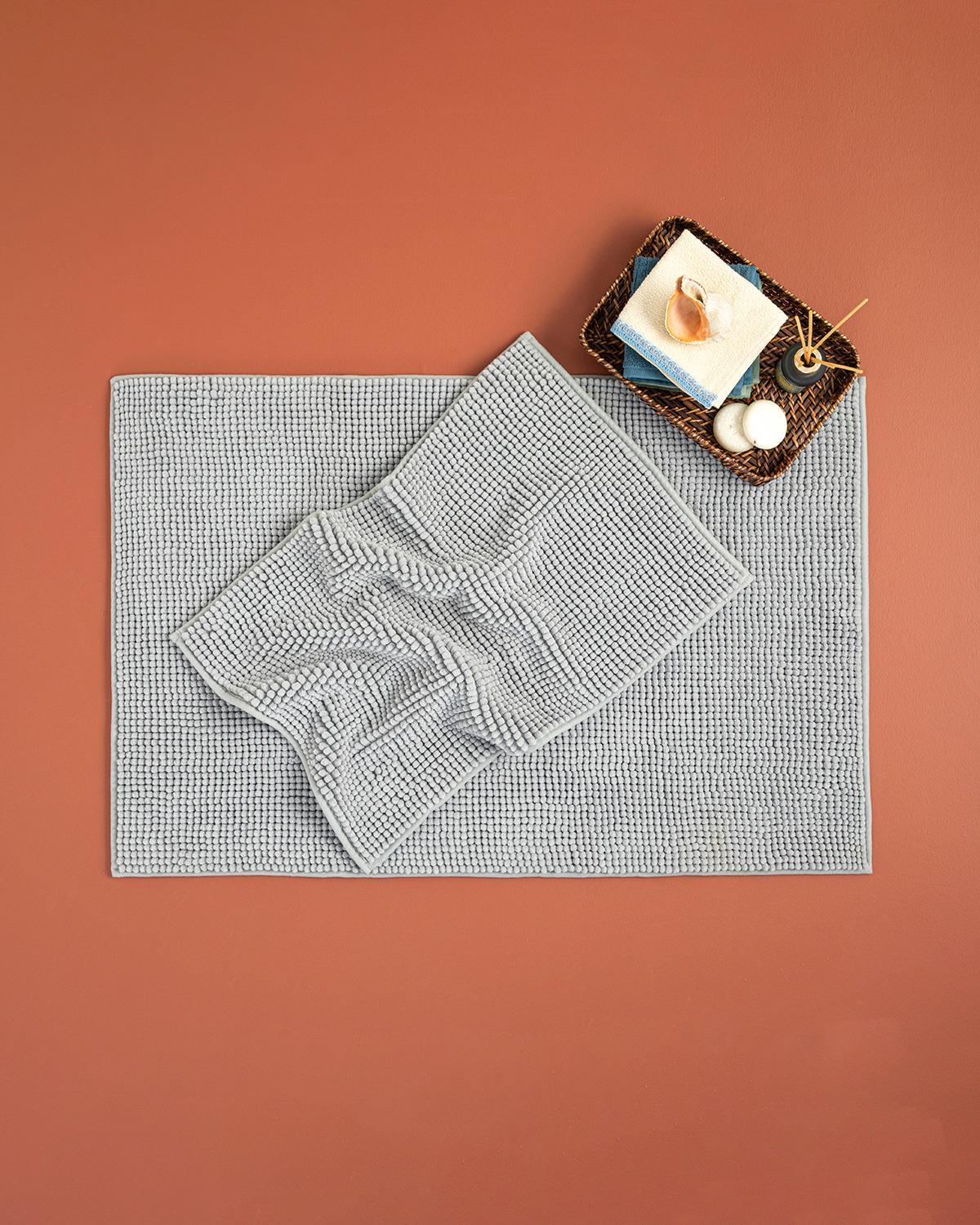 Paige Polyestere Shaggy Bathroom Mat 50x80 cm Gray