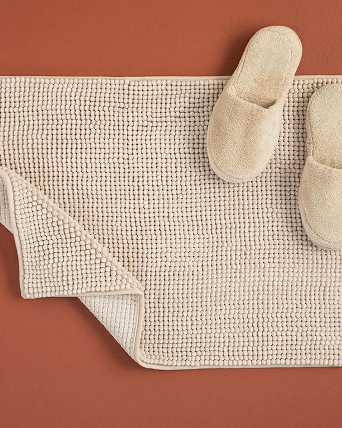 Paige Polyestere Shaggy Bathroom Mat 50x80 cm Beige