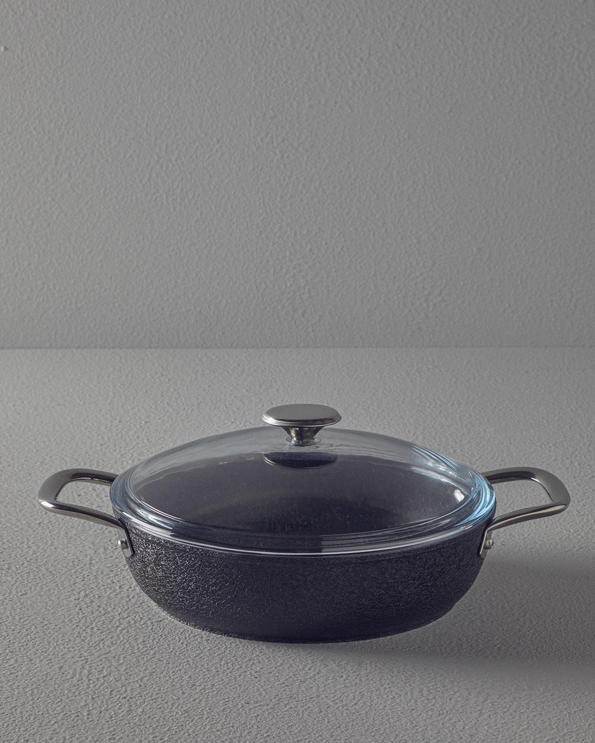 Cratiță cu capac, Charm, aluminiu, 26 cm, negru