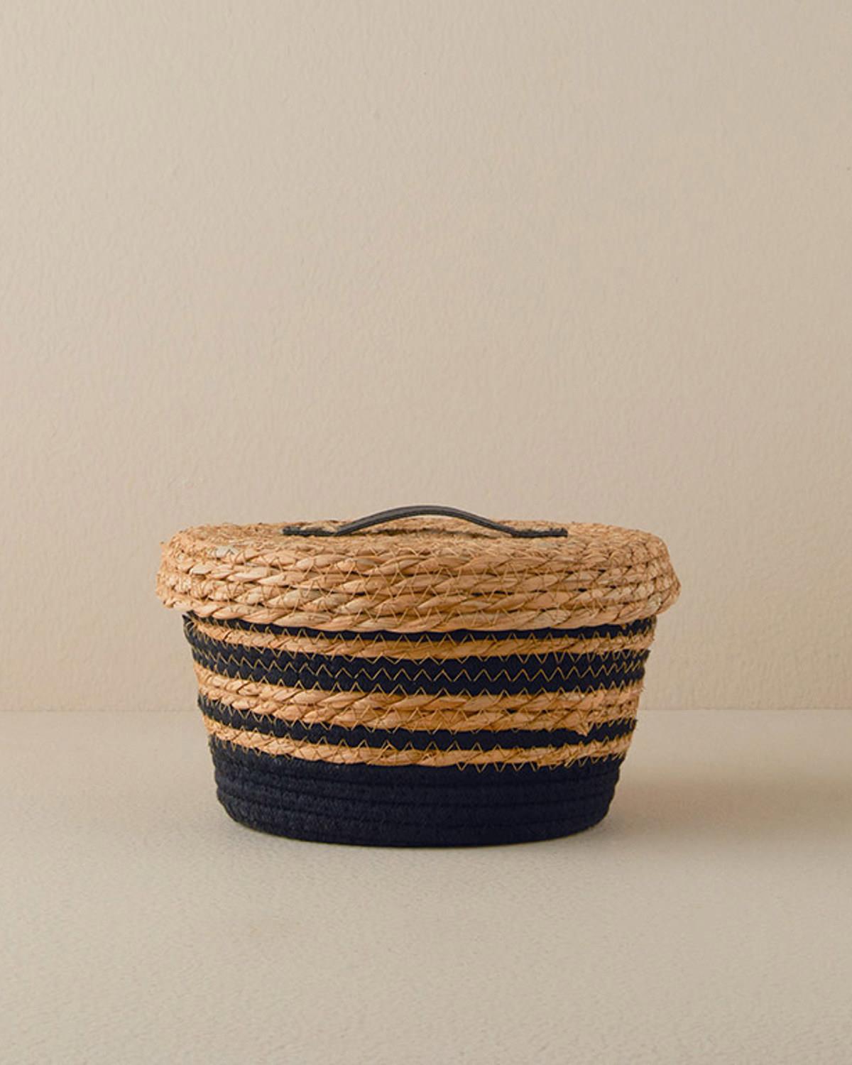 Cutie de depozitare, Natura Stripe, rachita, 22x12 cm, natural