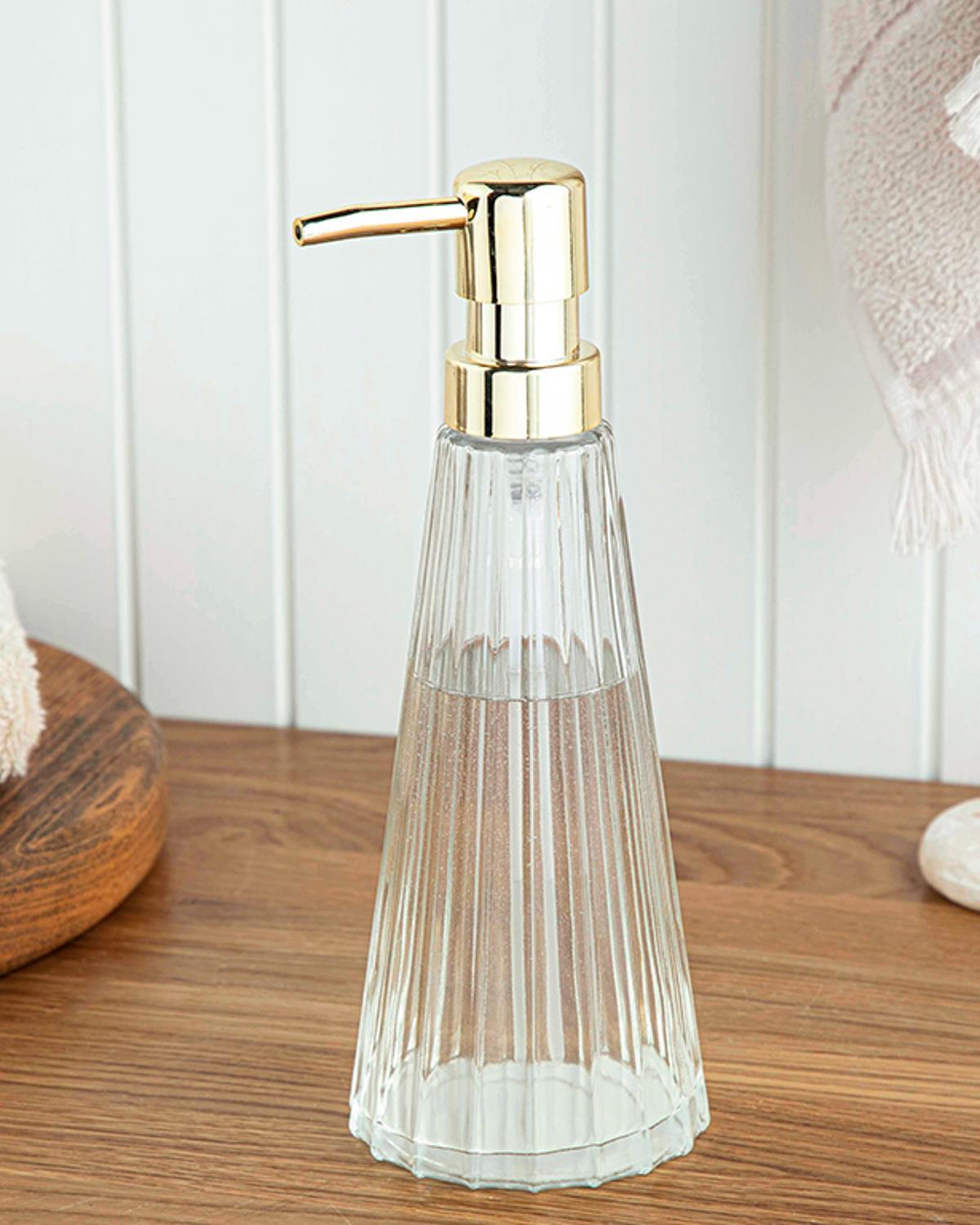 Carla Glass Liquid Soap Dispense 8x8x22,5 cm Transparent