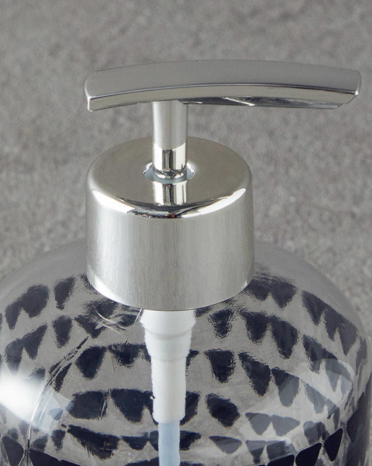 Eva Glass Liquid Soap Dispense Silver.