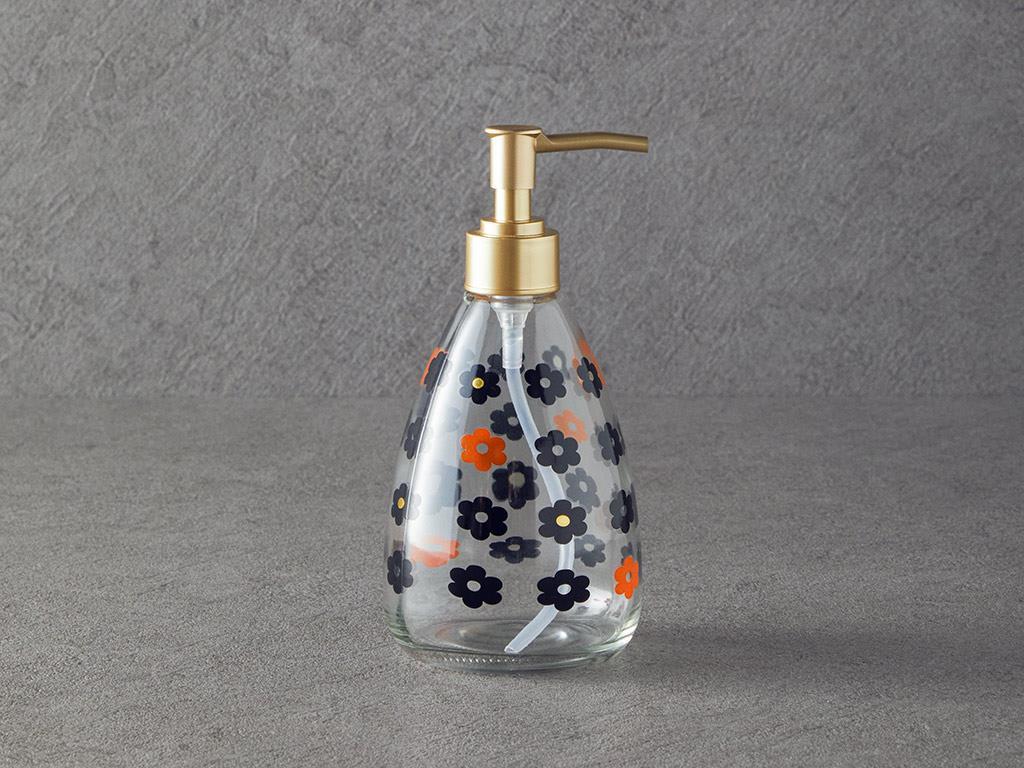 Flowers Glass Liquid Soap Dispense Gold