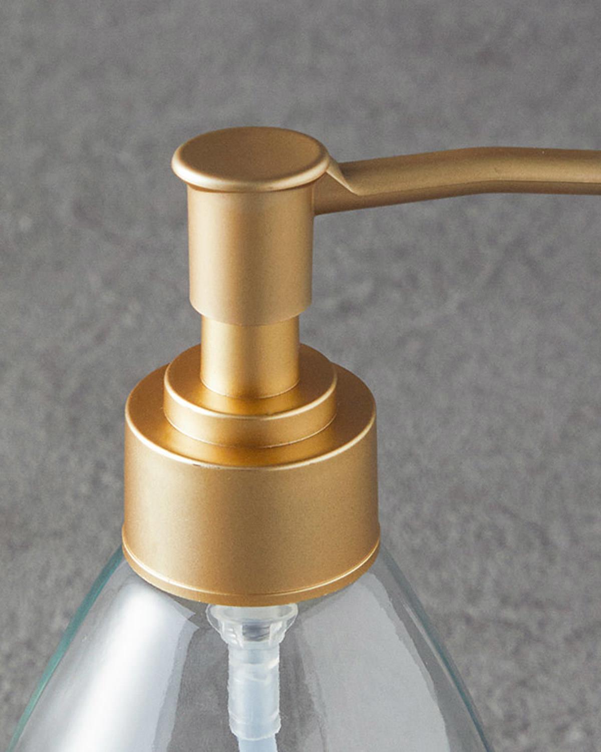 Leaves Glass Liquid Soap Dispense Gold