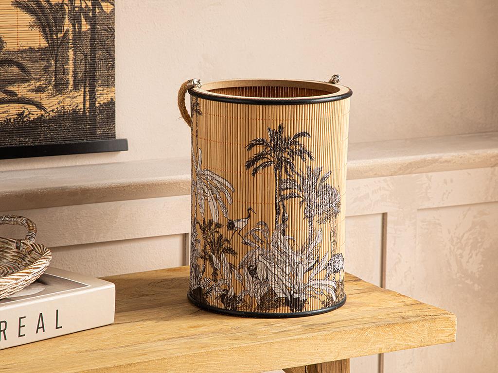 Exotic Palm Felinar, Bambus, 19*19*24 Cm, Damson - Albastru Marin