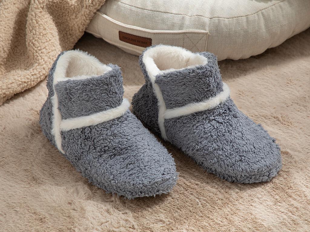 Fâșie moale Pluş Femeie Botine De Casă 37 Antracit