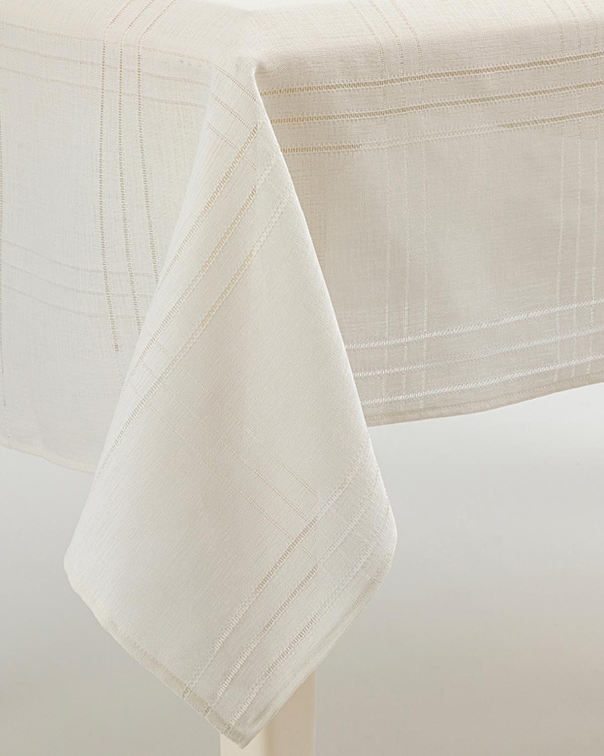 Navy Polyestere ajouré Table Cloth 150x200 cm Cream