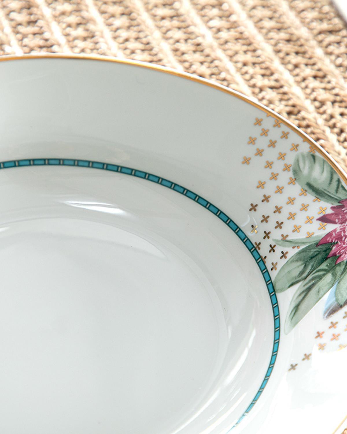 Protea New Bone China Dinner Plate 20 cm White
