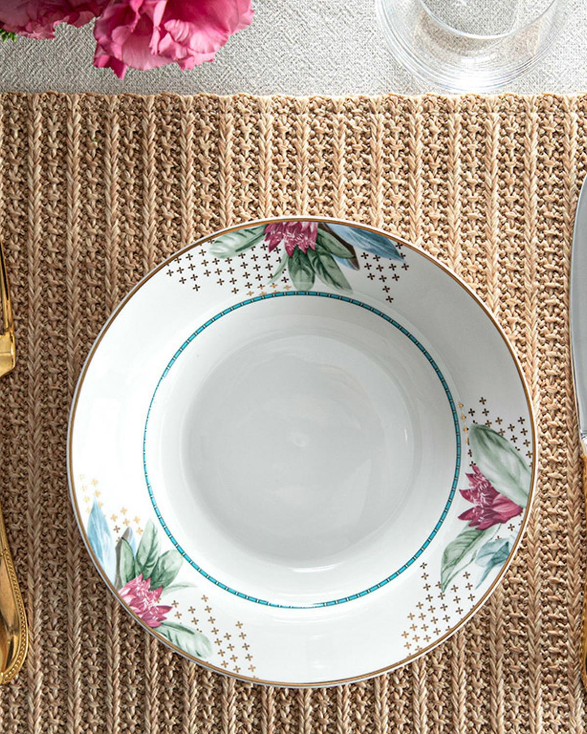 Protea New Bone China Dinner Plate 20 cm White