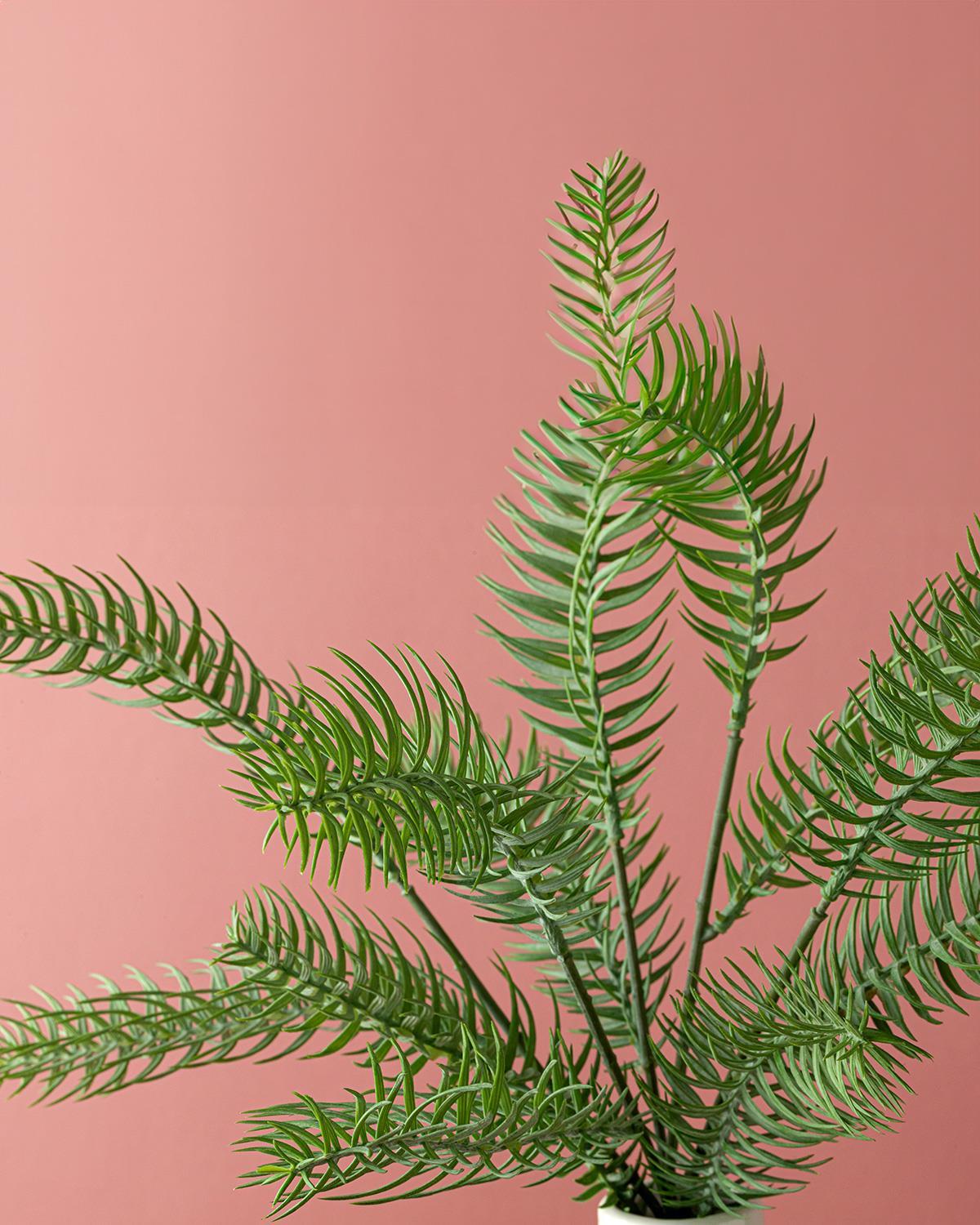 Pine Artificial Flower - One Pc 48 cm Koyu Yeşil