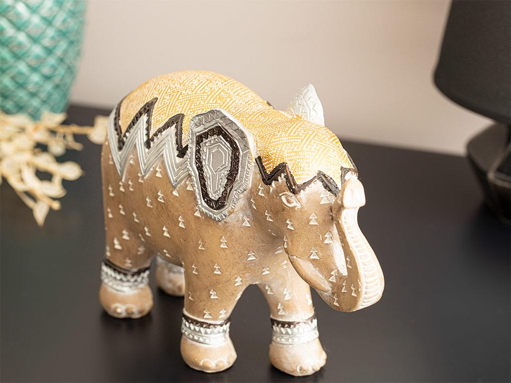 Figurină decorativă, Fossil Elephant, polirăsină, 22,5X9X16,5 cm, maro deschis