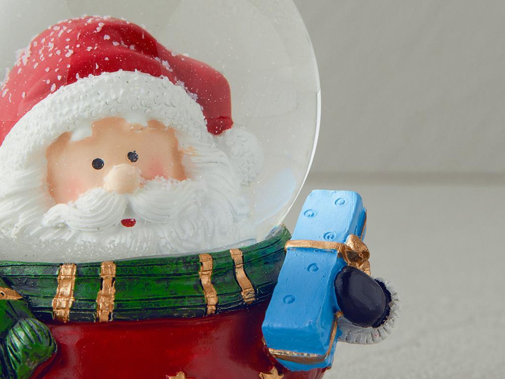 Glob de zăpadă, Christmas Snow, polirăsină, 6,5x8x8,4 cm, roșu