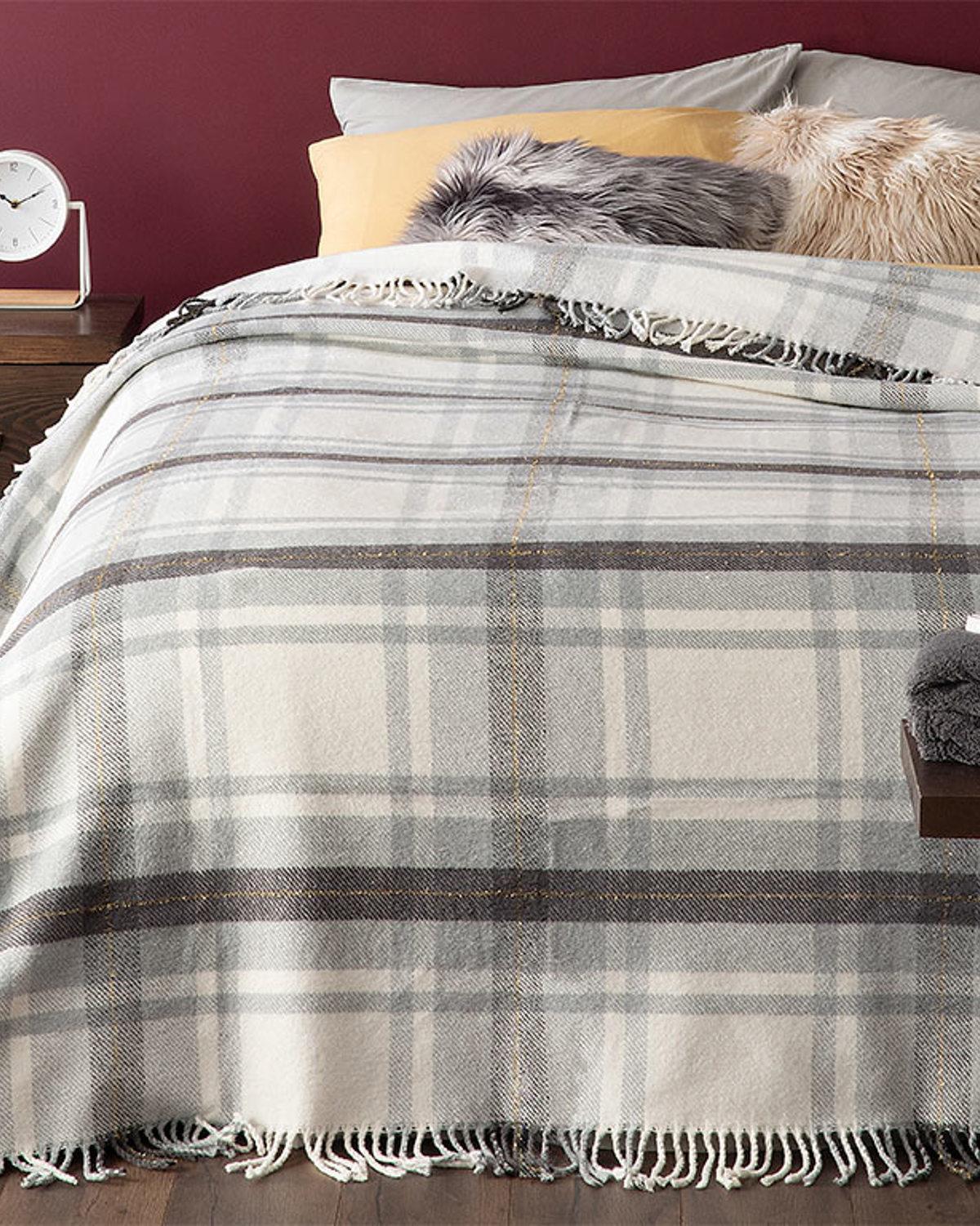 Halden Glittered Cotton For One Person Blanket 150x200 cm Gray