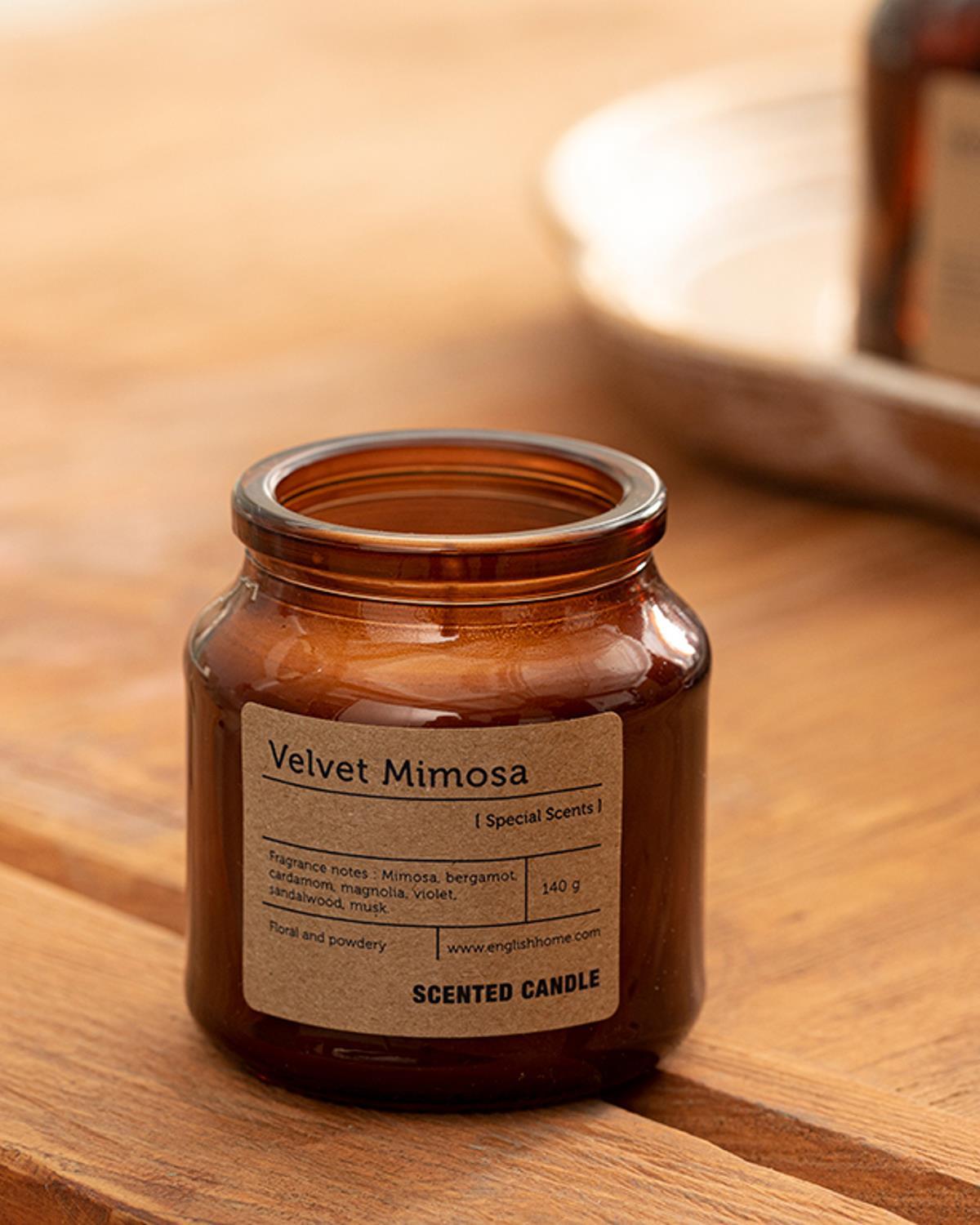 Lumânare parfumată, Velvet Mimosa, 125 g, arămiu
