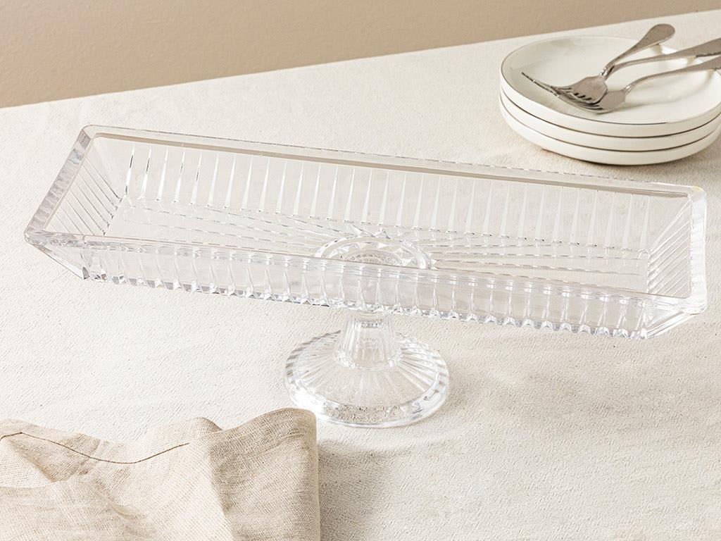 Ponto Glass With Feet Presenter 39x15x12 cm Transparent