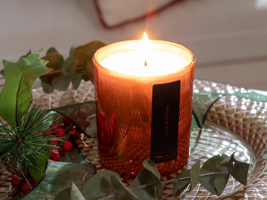 Lumânare parfumată, Red Berries, 210 gr, roșu