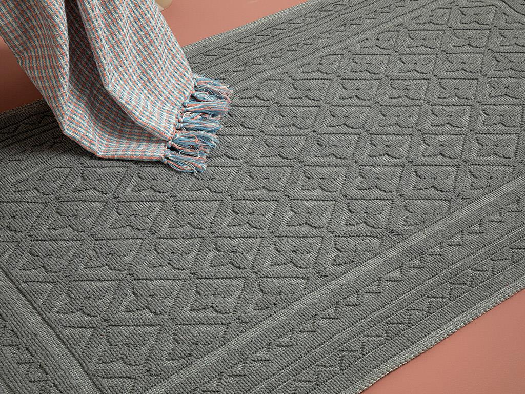 Covor buclat, Ronita, 60x100 cm, bumbac, gri