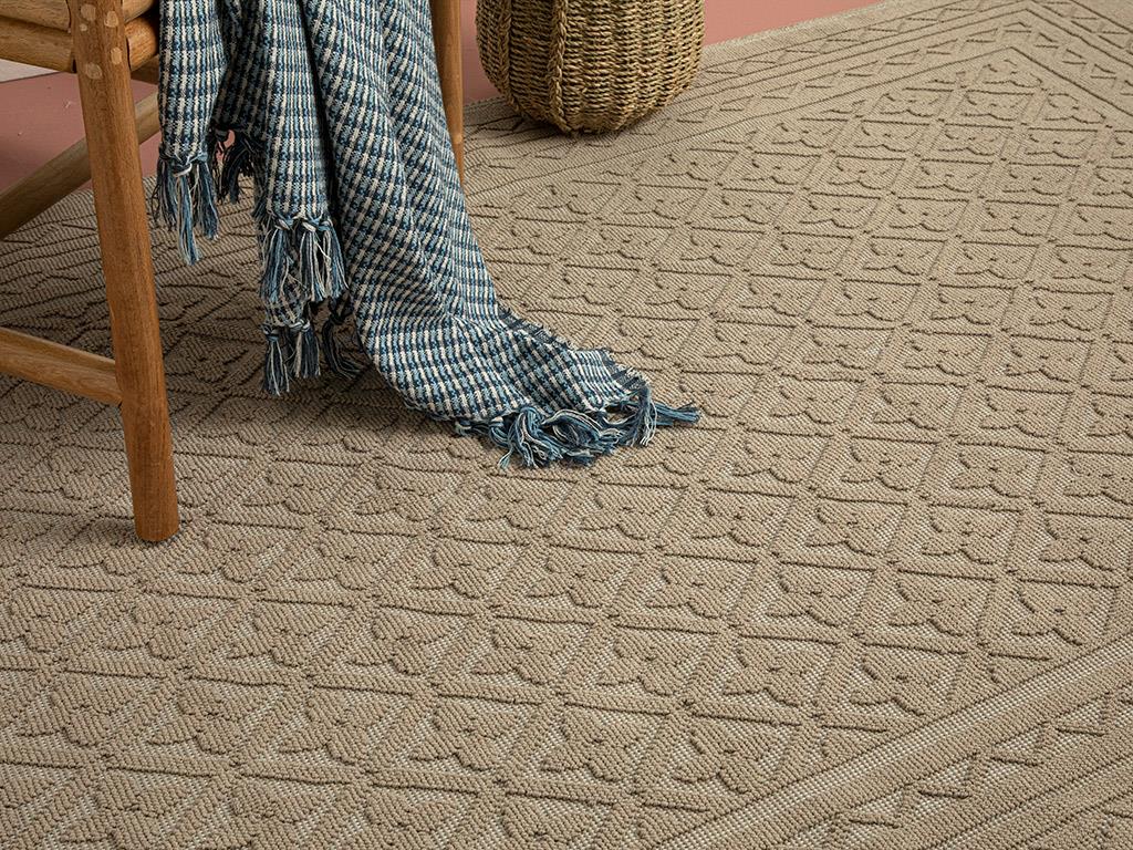 Covor buclat, Ronita, 80x150 cm, bumbac, bej