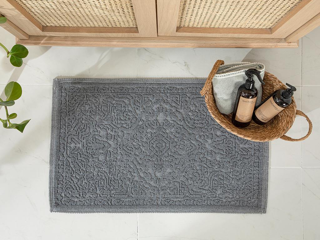 Covor buclat, Seana, 50x80 cm, bumbac, gri