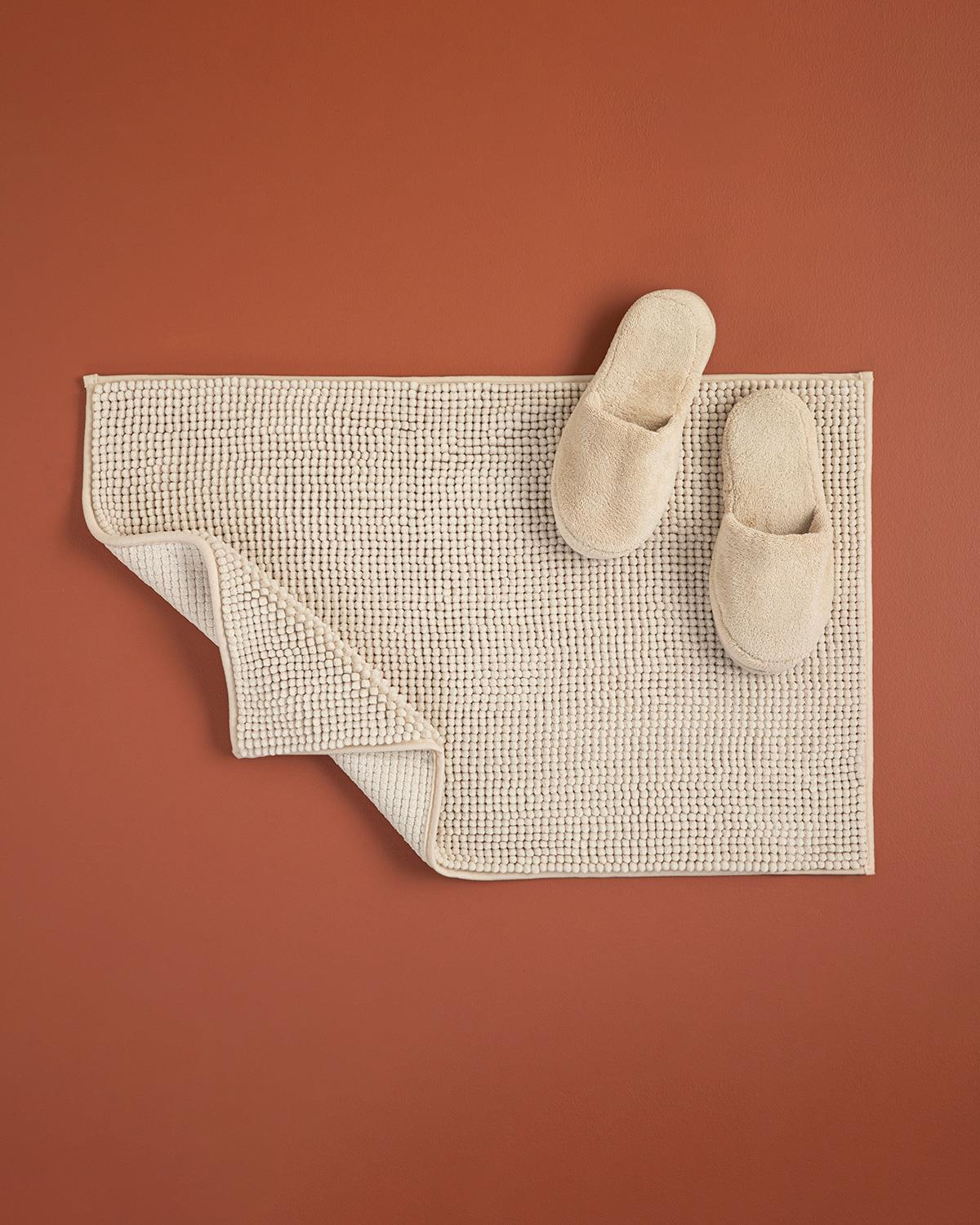 Paige Polyestere Shaggy Bath Mat Set 60x90 + 40x60 cm Beige