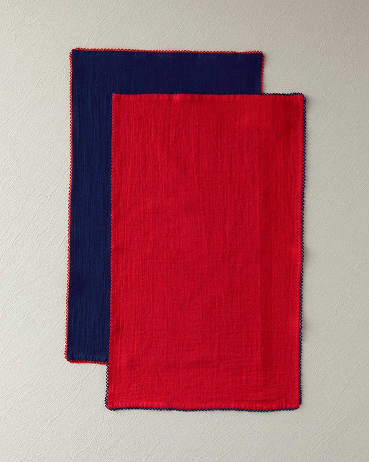Set 2 prosoape de bucătărie, Melika, bumbac, 30x50 cm, roșu