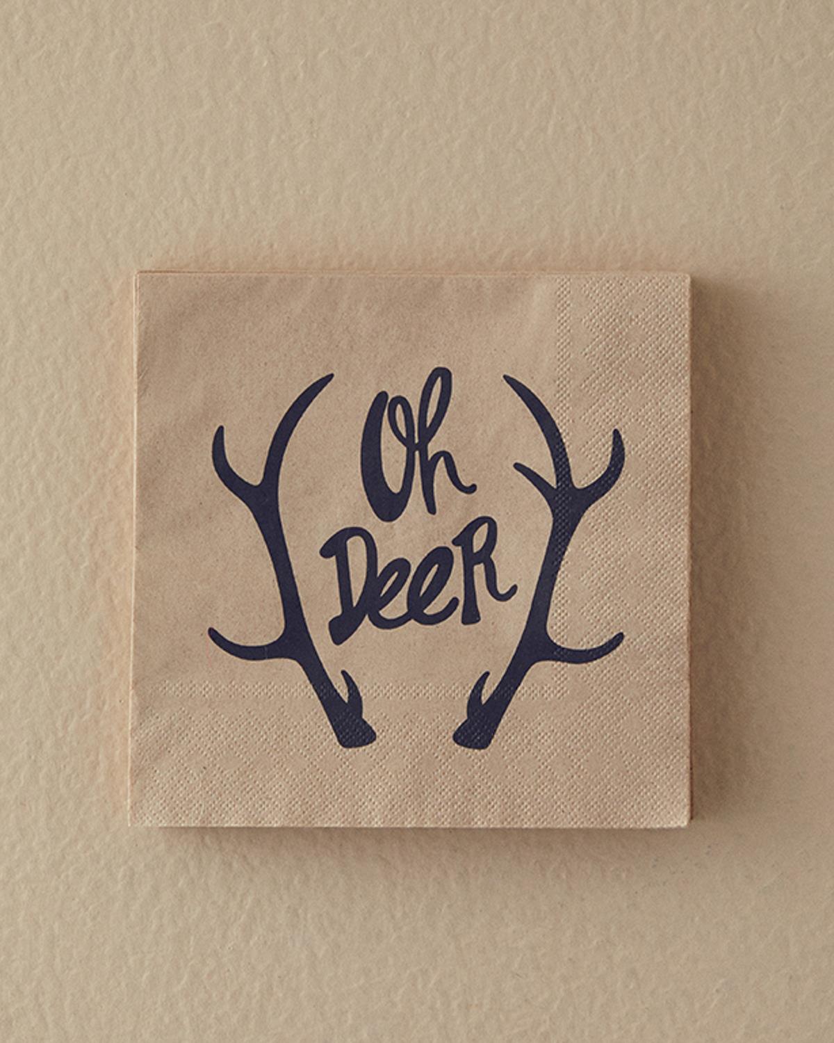Set 20 șervețele, Oh deer, hârtie, 33x33 cm, negru