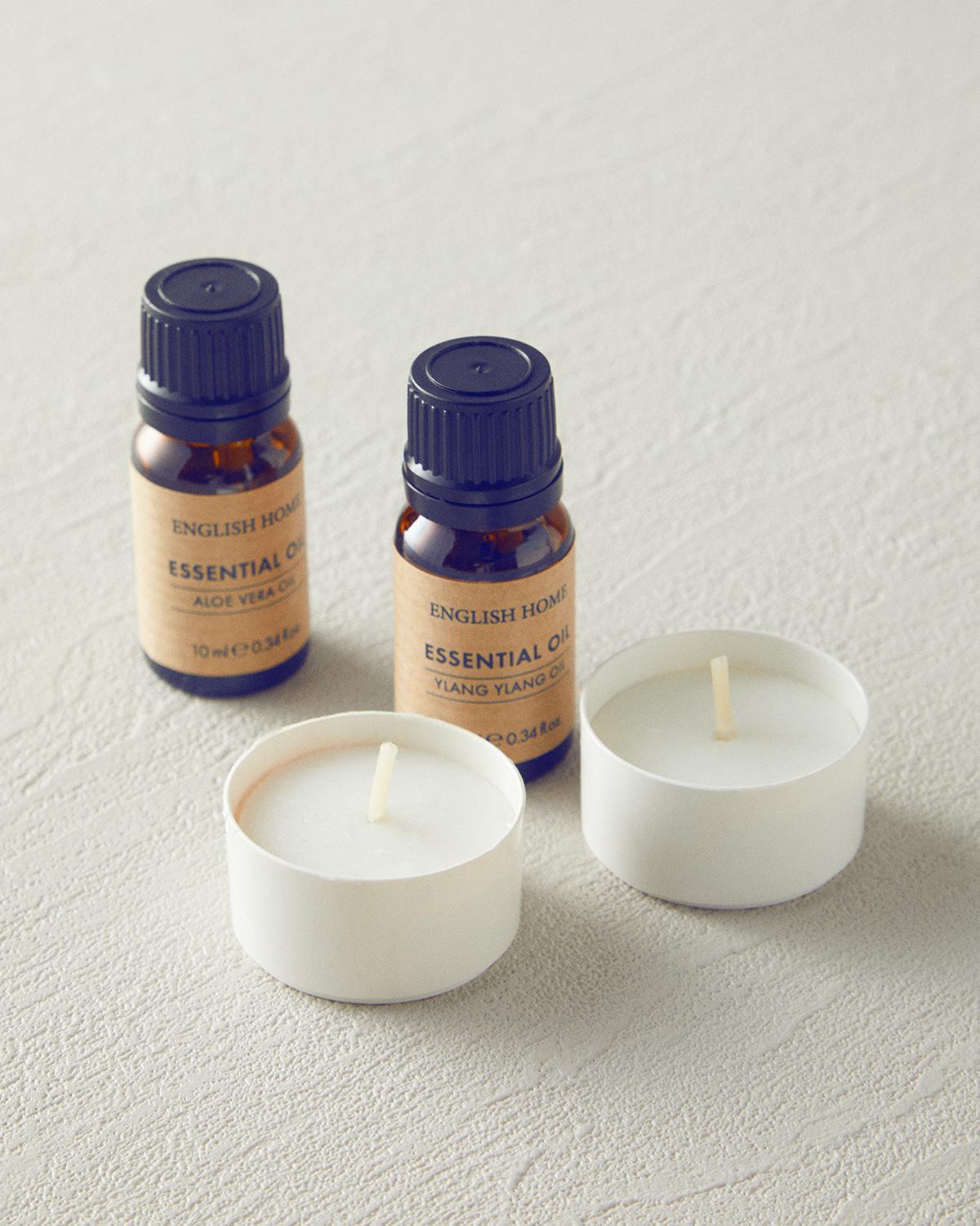 Set 5 aromaterapie, Aloe Vera – Ylang Yl, 11x11x14 – 10 ml – 1, alb