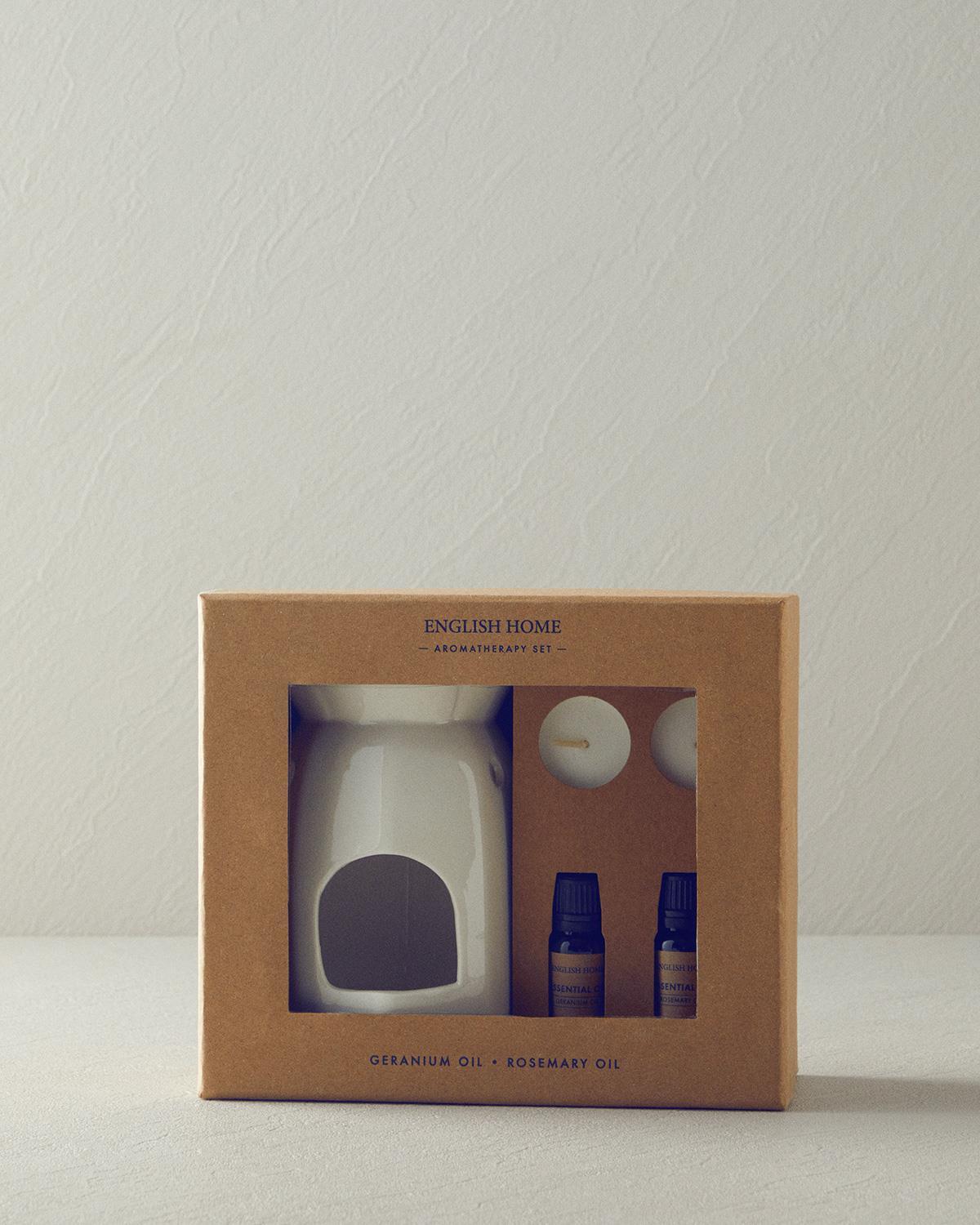 Set 5 aromaterapie, Rosemary – Geranium, 11x11x14 – 10 ml – 1, alb