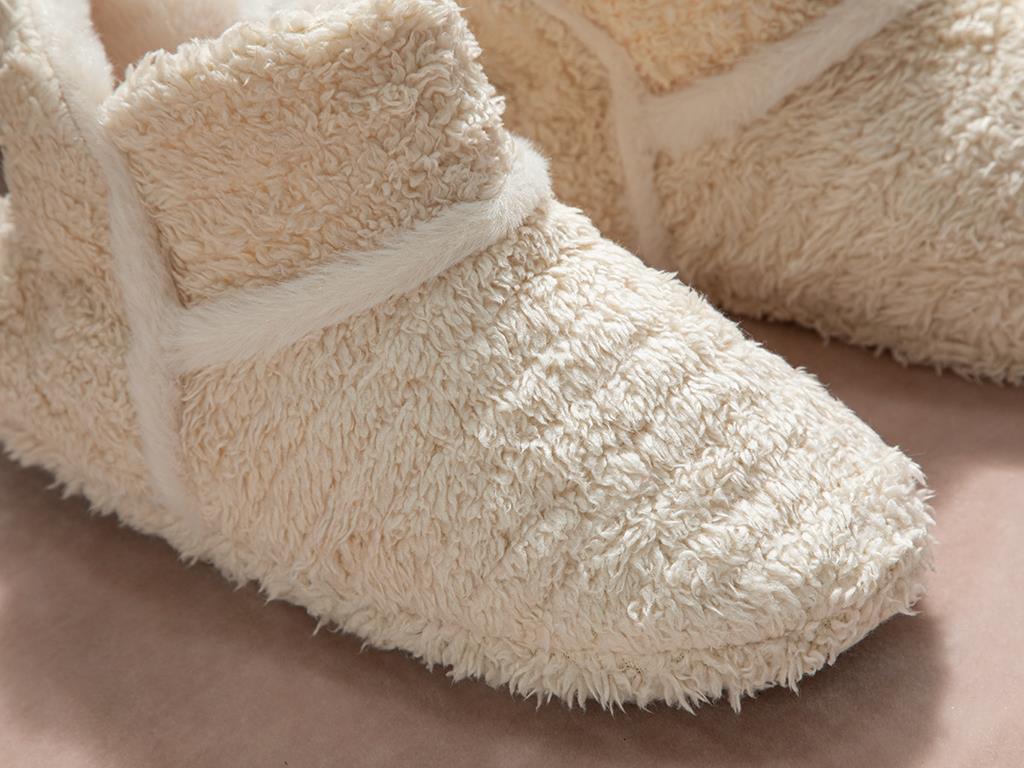 Soft Stripe Papuci De Casă Damă, Pluș, 37, Gri Deschis