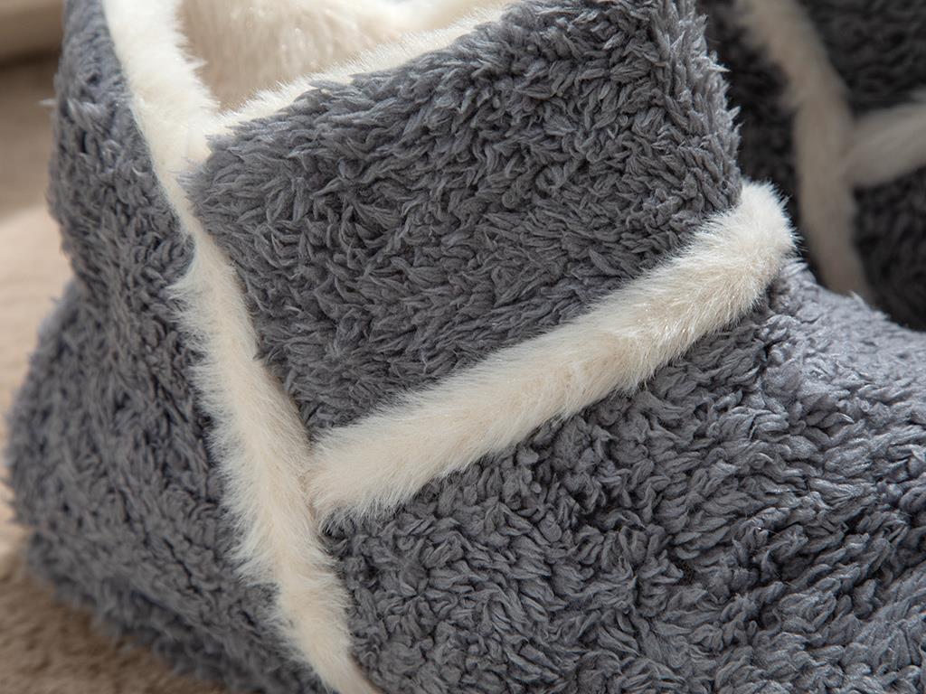 Soft Stripe Papuci De Casă Damă, Pluș, 38, Gri Închis
