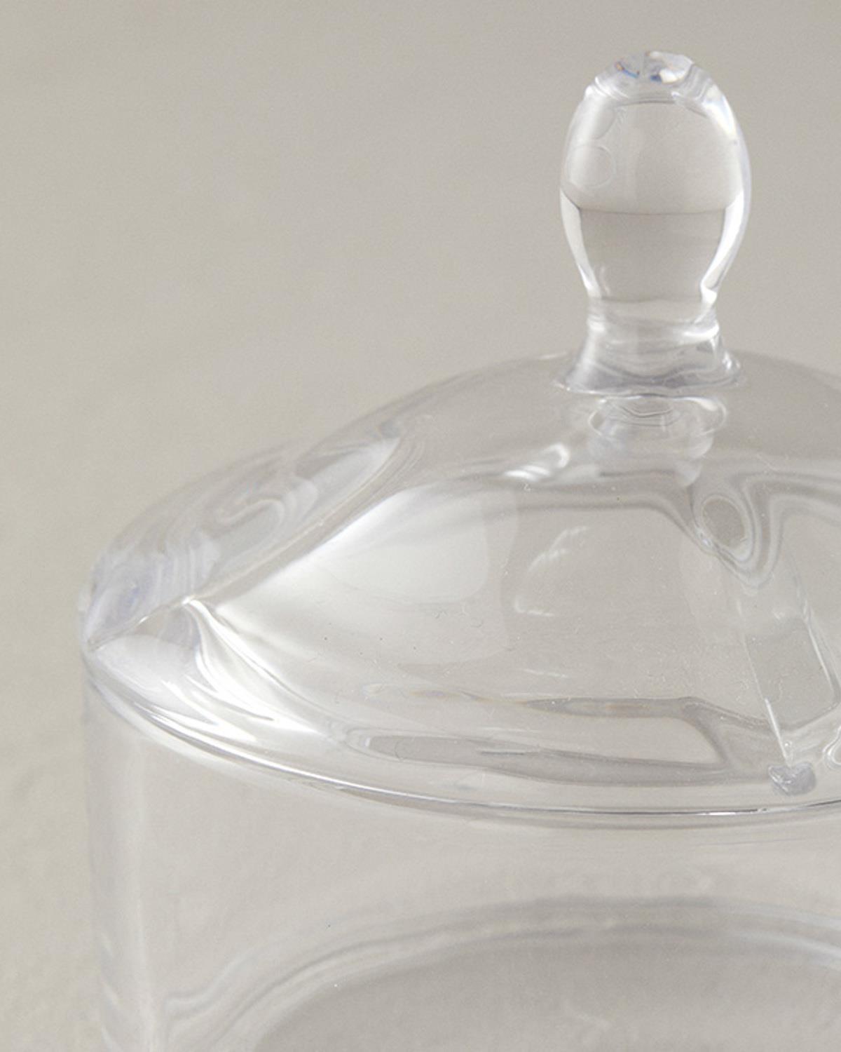 Set 3 recipiente depozitare alimente suprapuse cu capac, Present, sticla, 18,5 cm, transparent