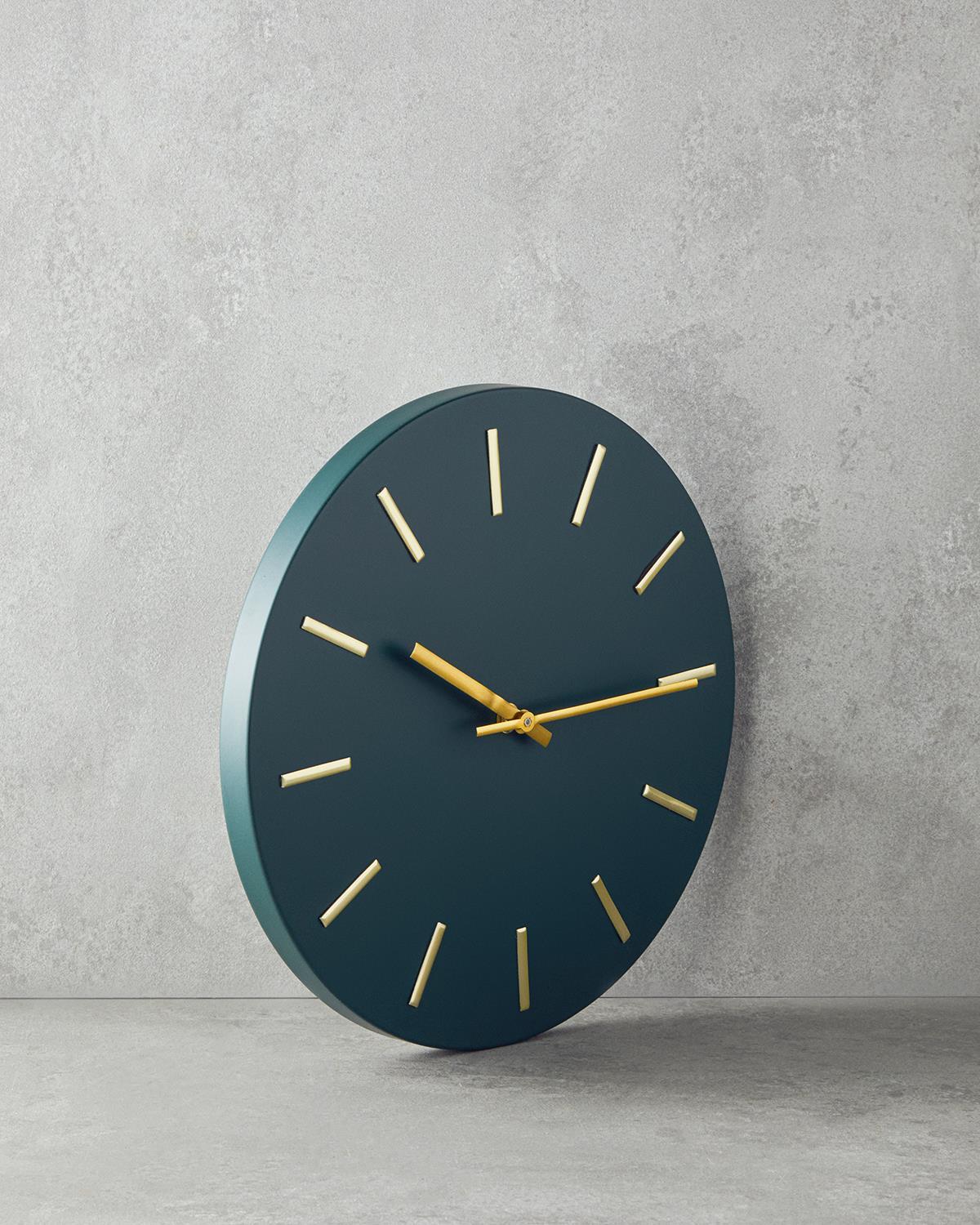 Sylvia Metal Decorativ Ceas De Perete 30x30 cm Verde