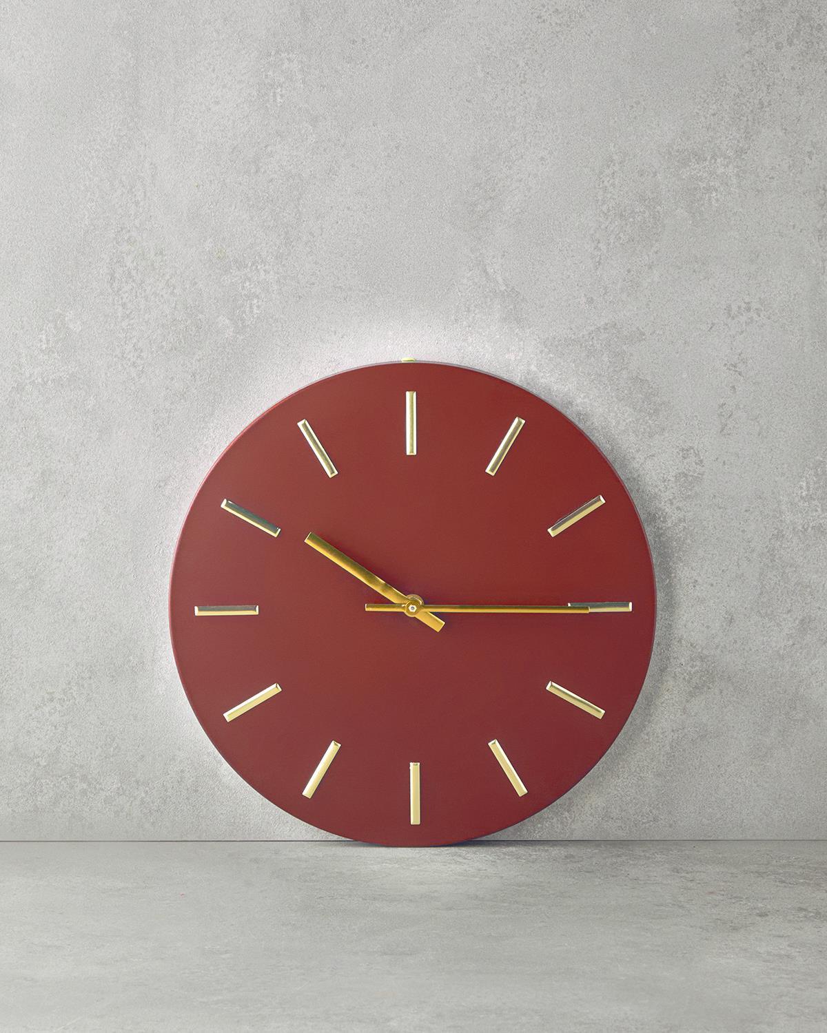 Sylvia Metal Decorativ Ceas De Perete 30x30 cm Portocaliu