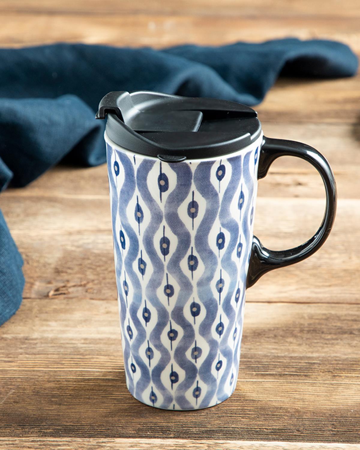 Termos, Coastal Bliss, ceramică, 480 ml, bleu