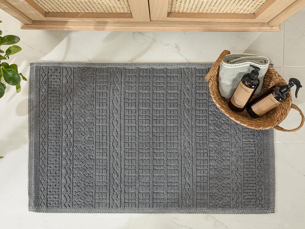 Covor buclat, Thore, 60x100 cm, bumbac, gri