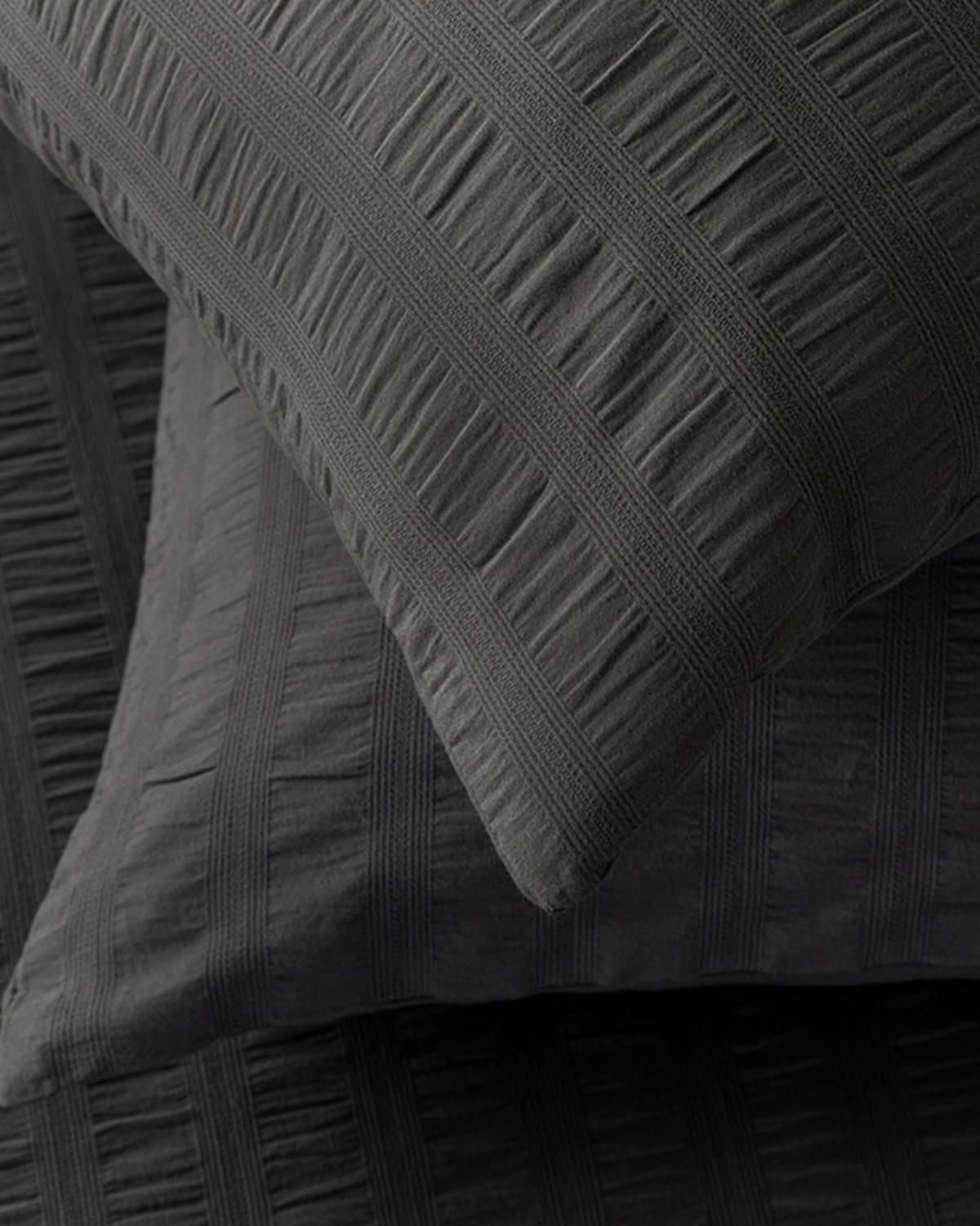 Lidya Pamuk Gofre Double Person Duvet Cover Set Pack 200x220 cm Anthracite