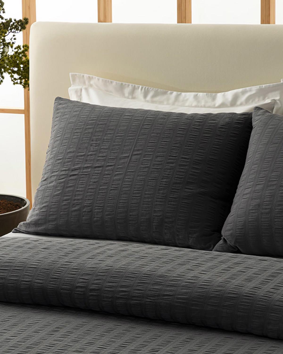 Lidya Pamuk Gofre Double Person Duvet Cover Set Pack 200x220 cm Anthracite