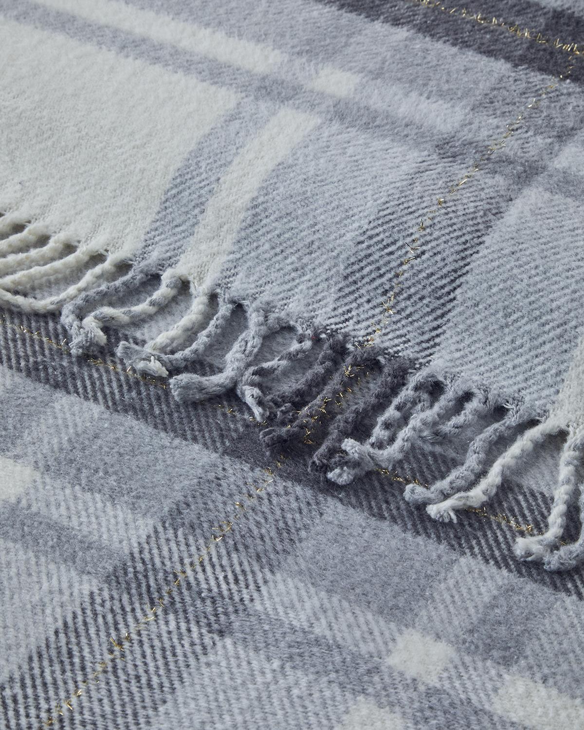 Halden Glittered Cotton Double Person Blanket 200x220 cm Gray