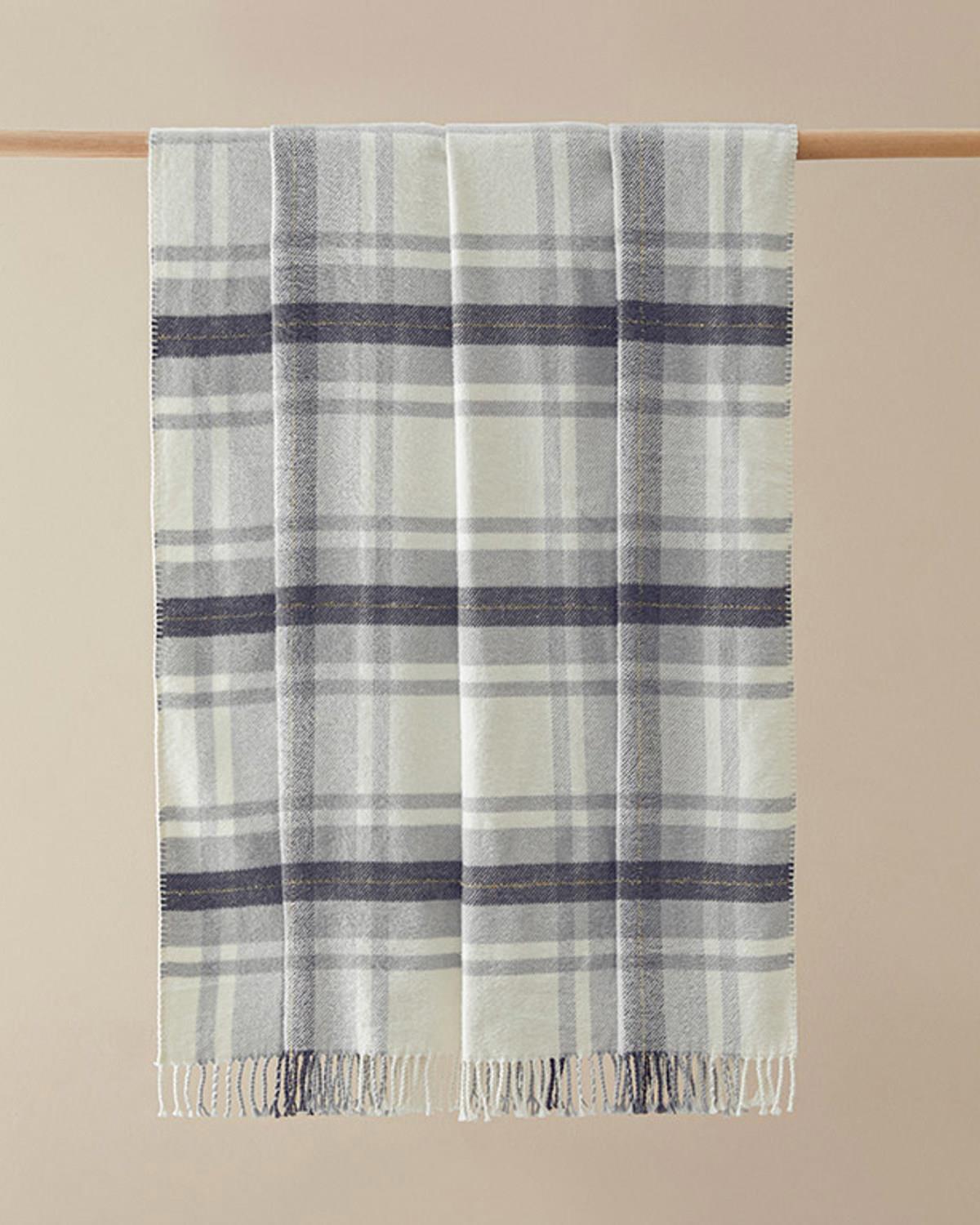 Halden Glittered Cotton Double Person Blanket 200x220 cm Gray