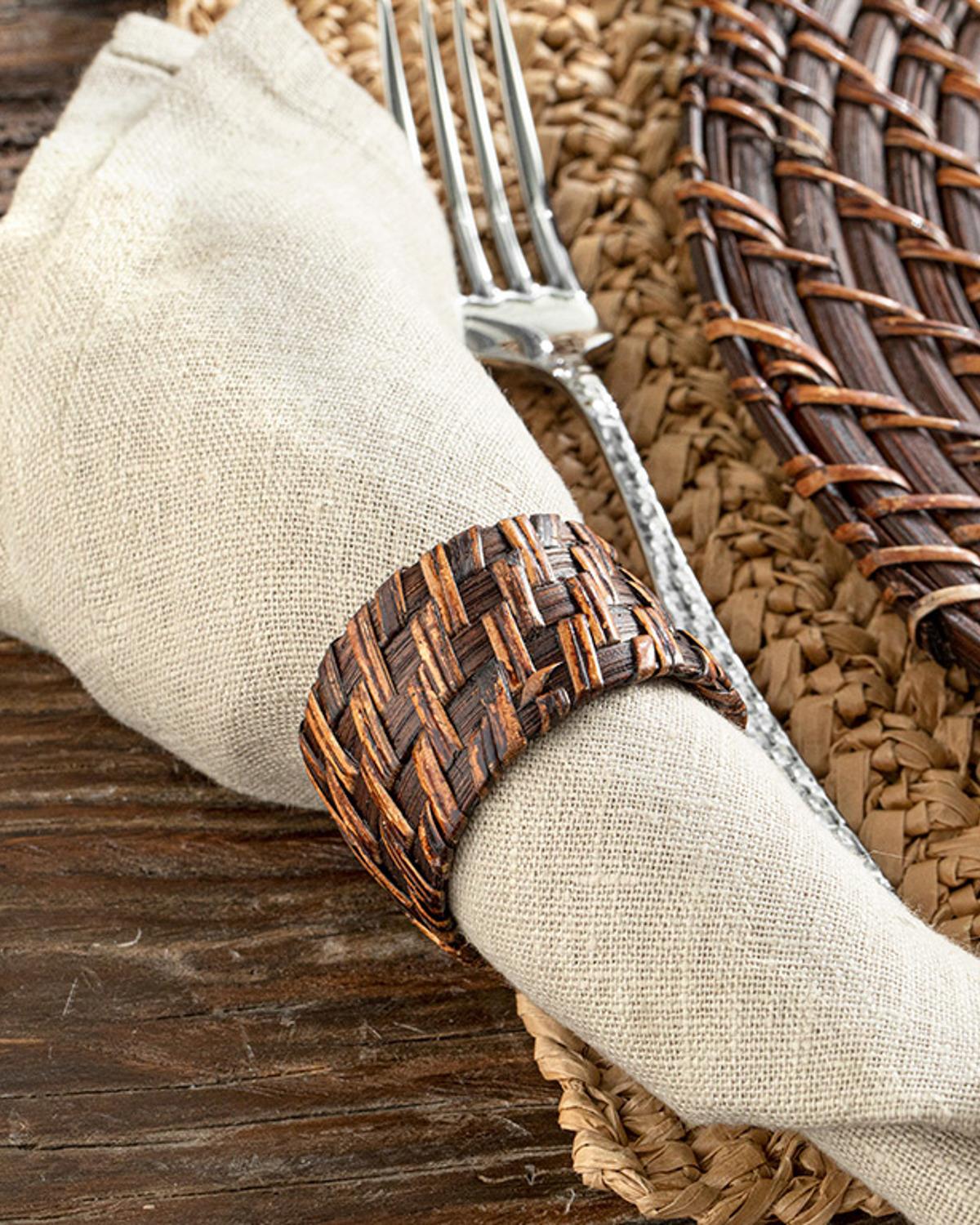 Aidan Rattan Napkin Ring 5x5 cm Brown
