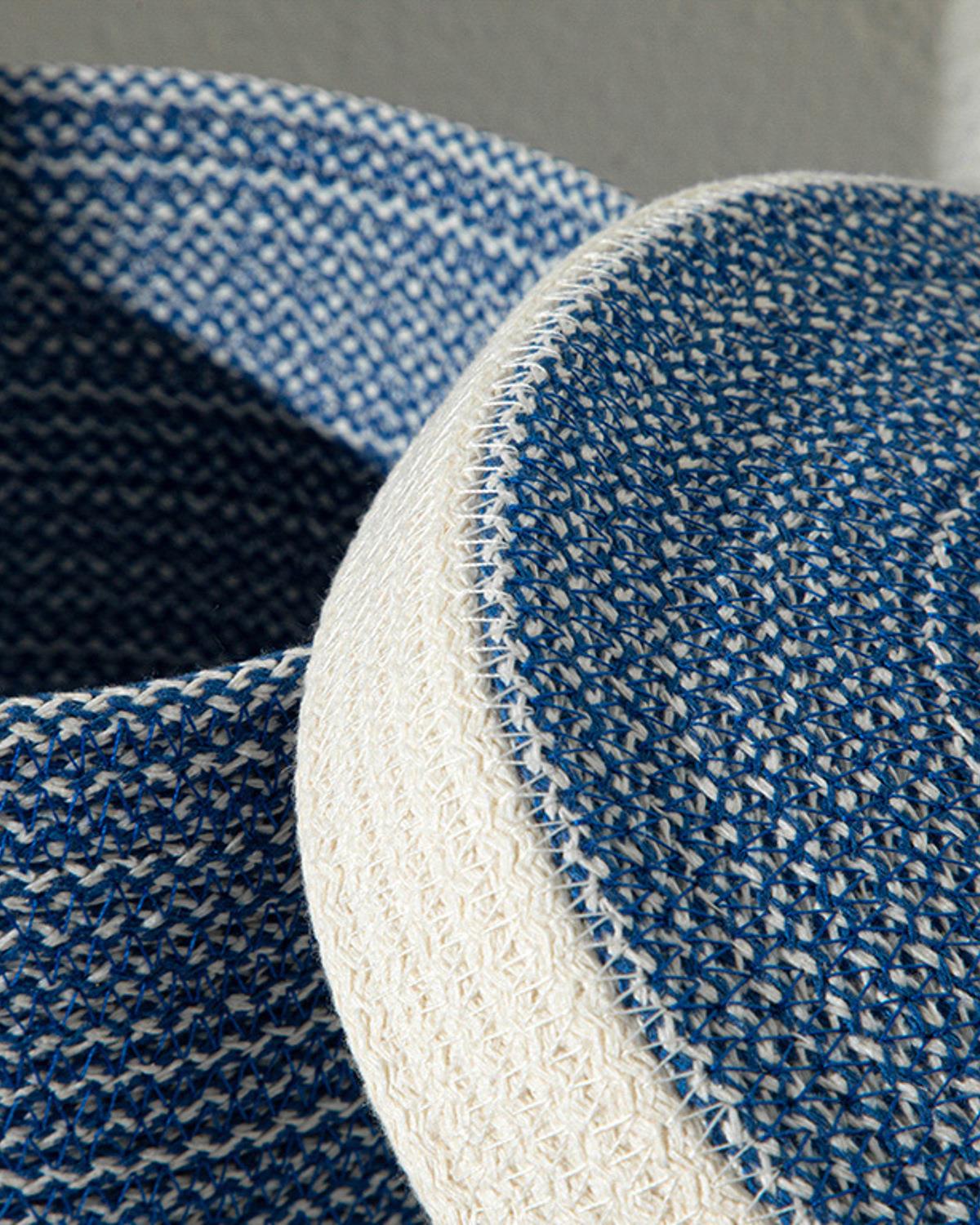 Knitting Storage Box 22x12 cm Blue-White
