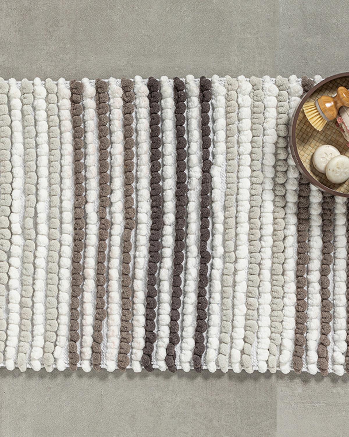 Balls Cotton Polyester Bathroom Mat 60x90 cm Anthracite - Dark Gray - Light
