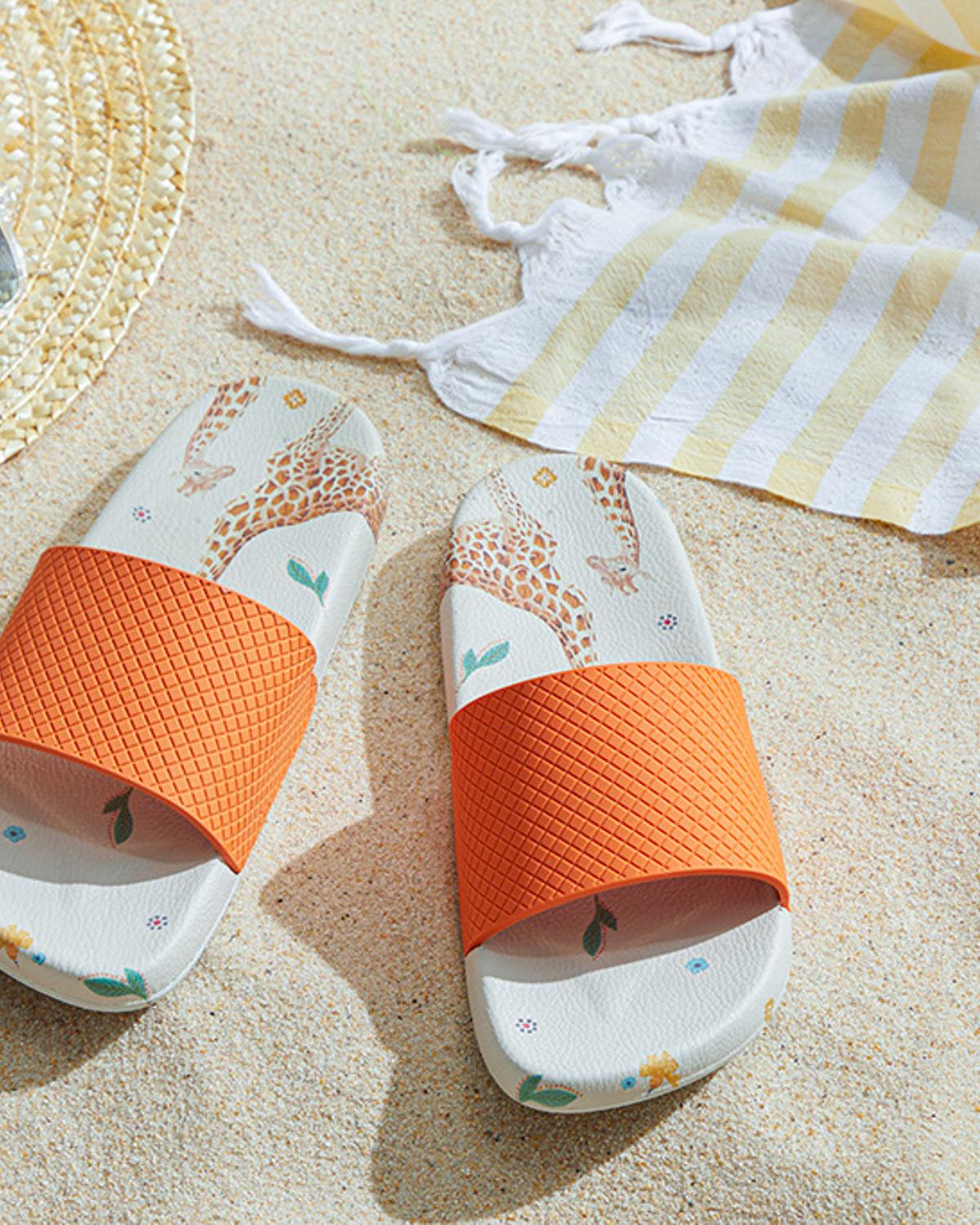 Belinda Pvc Women Beach Slipper 38 Orange,